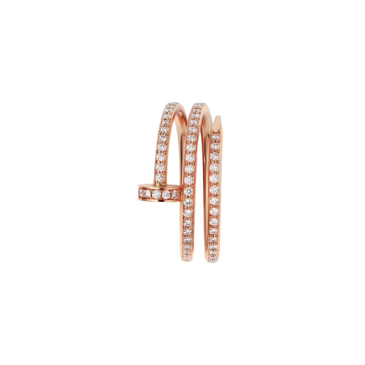 14ct Rose Gold Nail Ring/Double