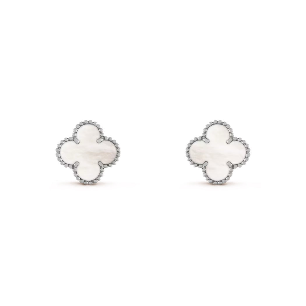 14ct Clover Charm Earrings/Pearl