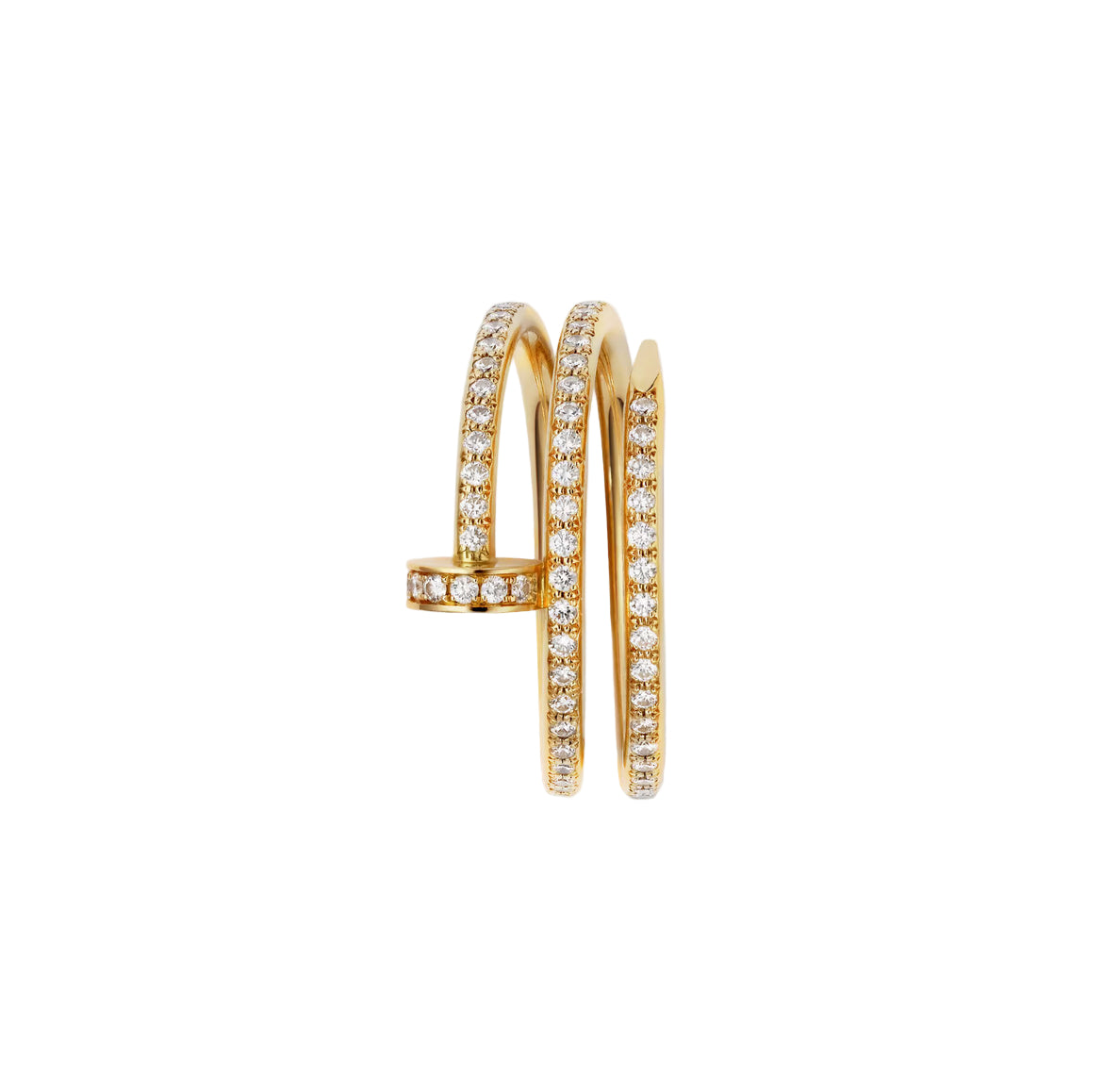 14ct Yellow Gold Nail Ring/Double