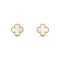 14ct Clover Charm Earrings/Pearl