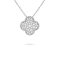 14ct White Gold Clover Charm Pendant