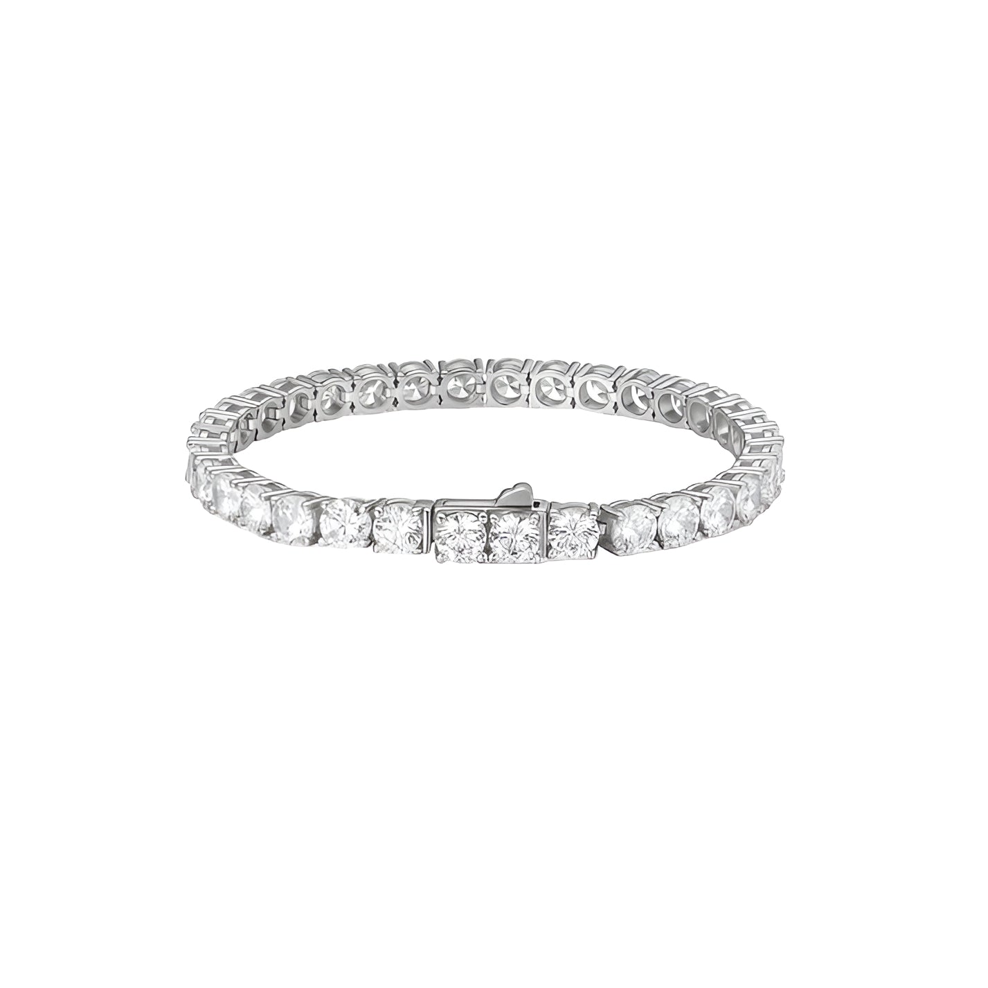 14ct White Gold Tennis Bracelet/Moissanite