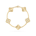 14ct Yellow Gold Clover Charm Bracelet